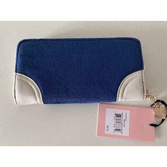 Juicy Couture Key To Juicy Gusset Large Zip Around Wallet Regal Blue Velour NEW - Picture 8 of 15